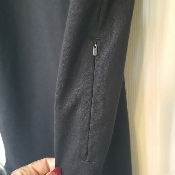 Athleta Circa Black With White Stripes Longsleeve Mini Track Dress - Picture 6 of 15